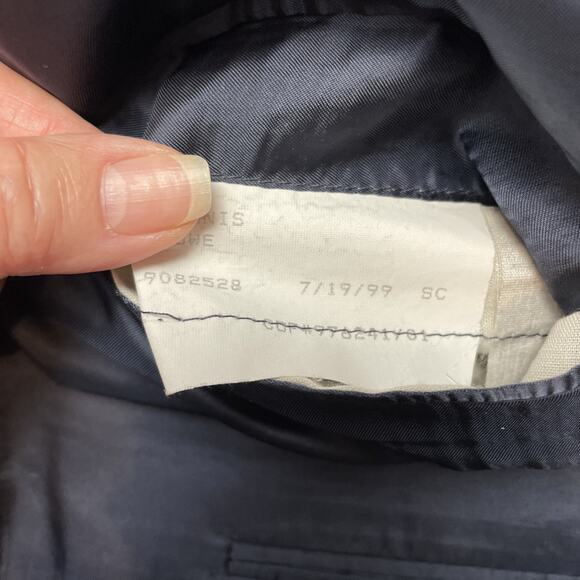 Vtg H Freeman & Son Suit Jacket Blazer Mens 42L Black Wool 2 Gold Button Vented - Picture 5 of 14